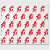 Papier Cadeau Pépites rouges aquarelle (Plat)