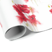 Papier Cadeau Pépites rouges aquarelle (Coin rond)