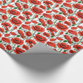 Papier Cadeau Pépites rouges dans un champ sur blanc (Coin)