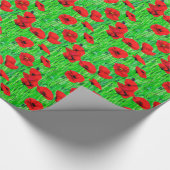 Papier Cadeau Pépites rouges dans un champ vert (Coin)