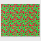 Papier Cadeau Pépites rouges dans un champ vert (Plat)