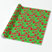Papier Cadeau Pépites rouges dans un champ vert (Déroulé)