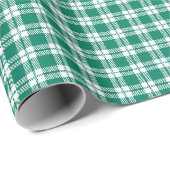 Papier Cadeau Pepper Green classique plaid motif (Coin rond)