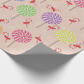Papier Cadeau Peppermint Candy Mints Christmas, candy canes (Coin)