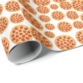 Papier Cadeau Pepperoni motif pizza (Coin rond)