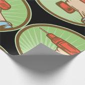 Papier Cadeau Perceuse électrique sans fil Retro Handyman