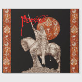 Papier Cadeau PERCEVAL LÉGENDE /QUÊTE DU SAINT GRAIL Noir Rouge (Plat)