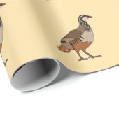 Papier Cadeau Perdrix Chukar Oiseau (Coin rond)