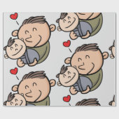 Papier Cadeau Père Et Bébé (Plat)