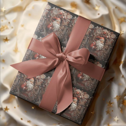 Papier Cadeau Père Noël 3D vintage