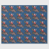 Papier Cadeau père Noël À cheval Sur Hippo (Plat)