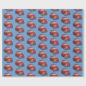 Papier Cadeau Père Noël À Fiat 500 (Plat)