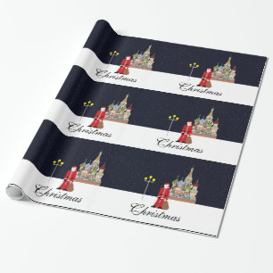 Papier Cadeau père Noël À Moscou Papier Enveloppant Noël
