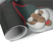 Papier Cadeau Père Noël afro-américaine (Coin rond)