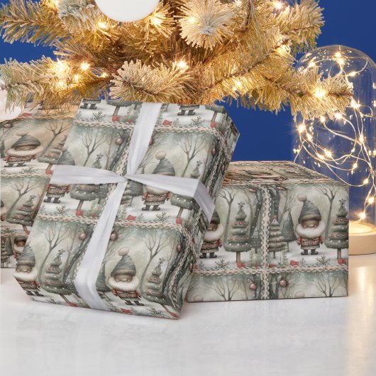 Papier Cadeau Père Noël afro-américaine joyeuse (Vacances)