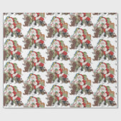 Papier Cadeau Père Noël Aime Nos Animaux ! Chien de Noël animal  (Plat)