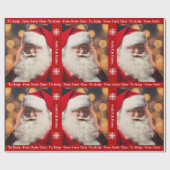 Papier Cadeau Père Noël Ajouter Garçon Fille Nom Noël Rouge (Plat)