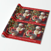 Papier Cadeau Père Noël Ajouter Garçon Fille Nom Noël Vert (Déroulé)