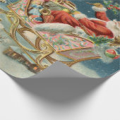 Papier Cadeau Père Noël Antique Sleigh Reindeer (Coin)