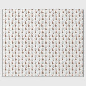 Papier Cadeau Père Noël Armadillo avec sapin de Noël et étoiles (Plat)