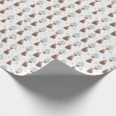 Papier Cadeau Père Noël Armadillo avec sapin de Noël et étoiles (Coin)