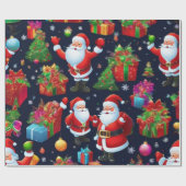 Papier Cadeau Père Noël avec cadeaux (Plat)