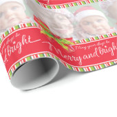 Papier Cadeau père Noël avec cadeaux art Noël enrobé (Coin rond)