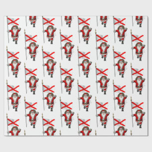 Papier Cadeau Père Noël Avec Drapeau De L'Alabama