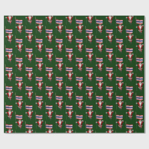 Papier Cadeau Père Noël Avec Drapeau De Thaïlande