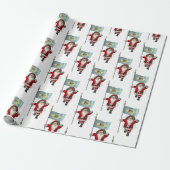 Papier Cadeau Père Noël Avec Drapeau Du Delaware (Déroulé)