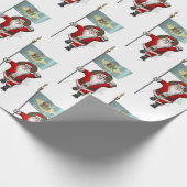 Papier Cadeau Père Noël Avec Drapeau Du Delaware (Coin)