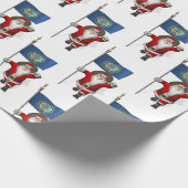 Papier Cadeau Père Noël Avec Drapeau Du Nebraska (Coin)