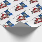 Papier Cadeau Père Noël Avec Drapeau Du New Hampshire (Coin)