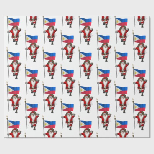 Papier Cadeau Père Noël Avec L'Enseigne Des Philippines (Plat)