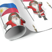 Papier Cadeau Père Noël Avec L'Enseigne Des Philippines (Coin rond)