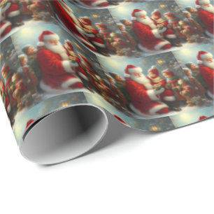 Papier Cadeau Père Noël avec les enfants 2