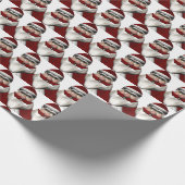 Papier Cadeau Père Noël Avec Moustache Rouge (Coin)