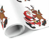 Papier Cadeau Père Noël avec orignal (Coin rond)