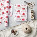 Papier Cadeau Père Noël Baby Christmas Winter Red Baby shower<br><div class="desc">Personnalisé Père Noël Baby,  motif baby shower,  rouge,  Noël,  Noël,  Noël,  papier d'emballage hiver.</div>
