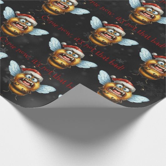 Papier Cadeau Père Noël Bee viens maintenant c'est pas si mal ! (Coin)