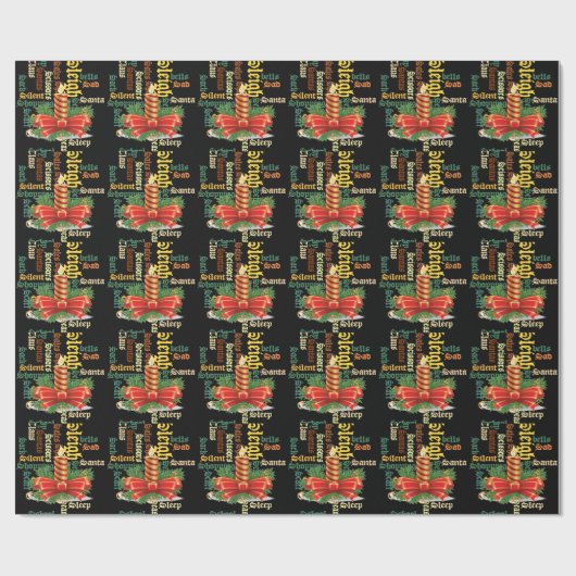 Papier Cadeau Père Noël : Bonne journée et meilleure nuit (Plat)