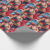 Papier Cadeau Père Noël Brigade Femme Pompier Noël (Coin)