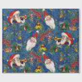 PAPIER CADEAU PÈRE NOËL BUGLER, JOUETS, RIBBONS, NUIT DE NOËL MU (Plat)