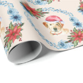 Papier Cadeau Père Noël Casquette Jaune Lab Vacances (Coin rond)