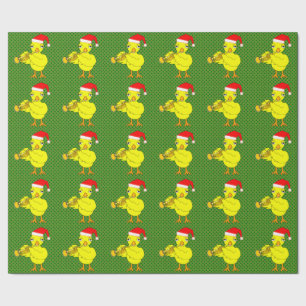 Papier Cadeau Père Noël Casquette Trumpet Chick