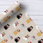 Papier Cadeau Père Noël Cats Cute Pet Kitty Motif de Noël