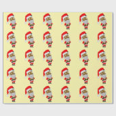 Papier Cadeau Père Noël Chibi (Plat)