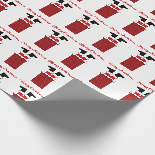 Papier Cadeau Père Noël coincée dans une cheminée (Coin)
