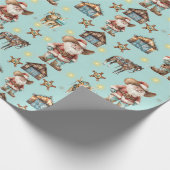 Papier Cadeau Père Noël Cowboy (Coin)
