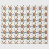 Papier Cadeau Père Noël dans Gingerbread House et Elves fun colo (Plat)